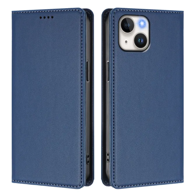 Housse portefeuille iPhone 15 effet cuir avec protection RFID