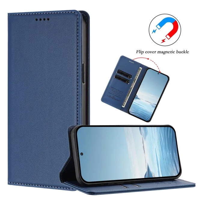 Housse portefeuille iPhone 15 effet cuir avec protection RFID