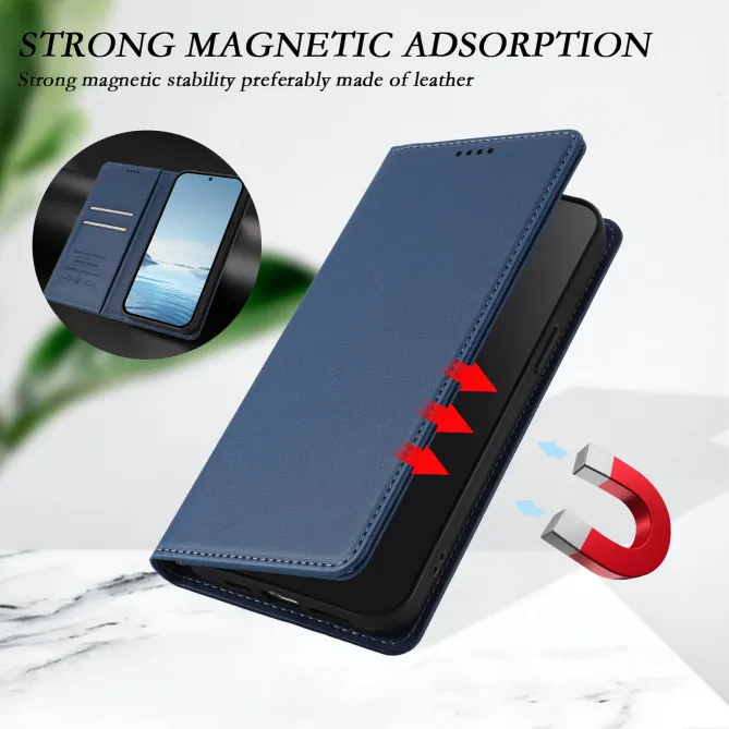 Housse portefeuille iPhone 15 effet cuir avec protection RFID