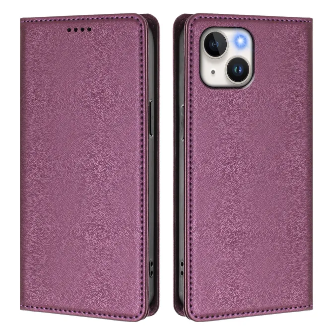 Housse portefeuille iPhone 15 effet cuir avec protection RFID