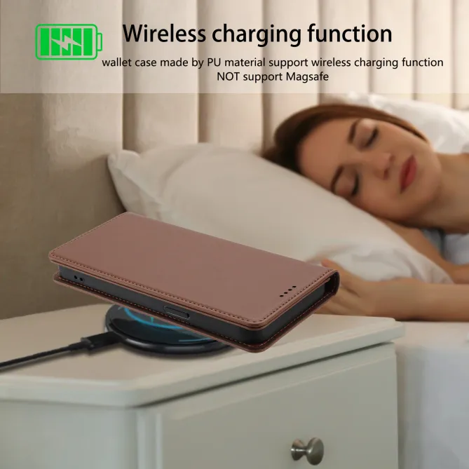 Housse portefeuille iPhone 15 effet cuir avec protection RFID