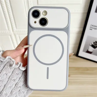 Coque iPhone 15 magnétique touché peau bi-matière