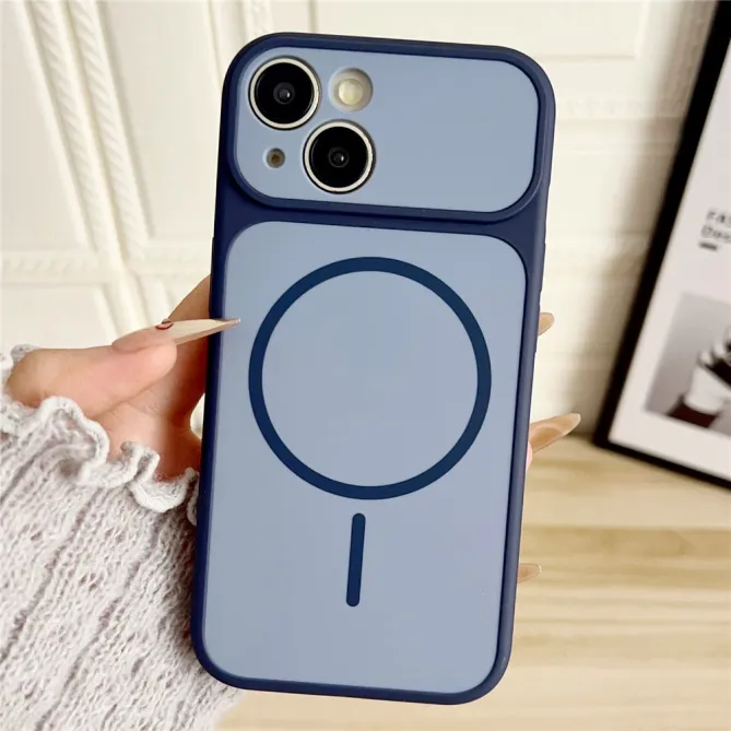 Coque iPhone 15 magnétique touché peau bi-matière
