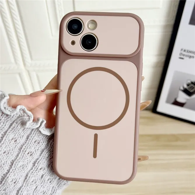 Coque iPhone 15 magnétique touché peau bi-matière