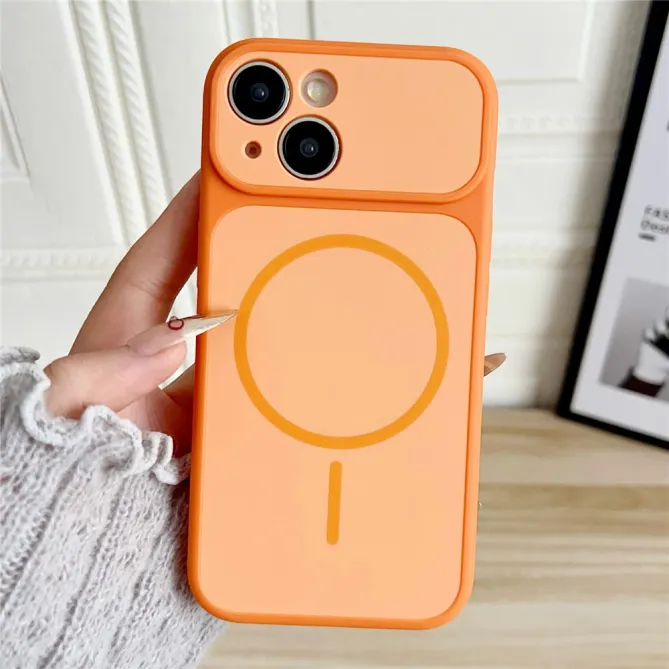 Coque iPhone 15 magnétique touché peau bi-matière