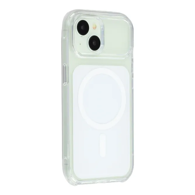 Coque iPhone 15 acrylique magnétique anti-jaunissement