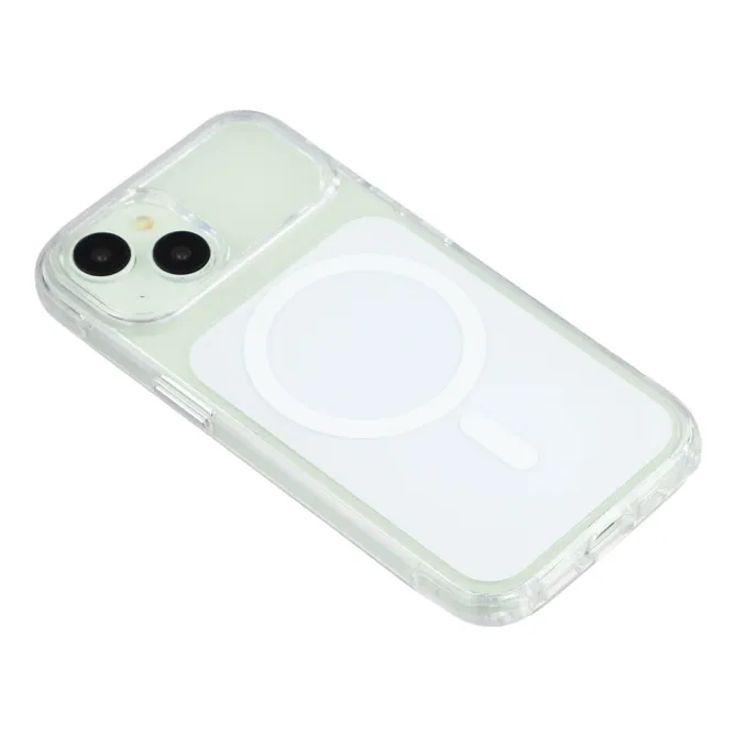 Coque iPhone 15 acrylique magnétique anti-jaunissement