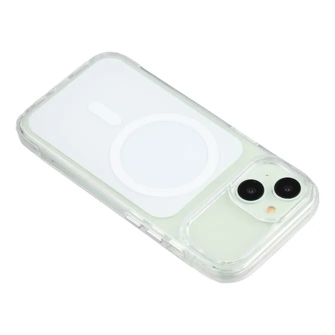 Coque iPhone 15 acrylique magnétique anti-jaunissement