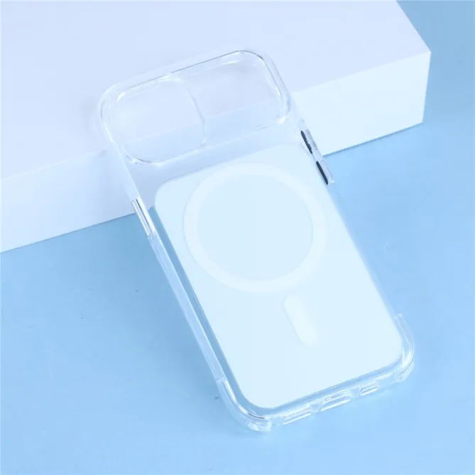 Coque iPhone 15 acrylique magnétique anti-jaunissement