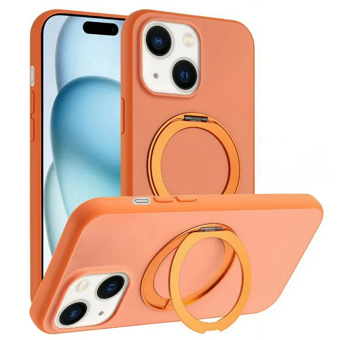 Coque iPhone 15 magnétique avec anneau rotatif support