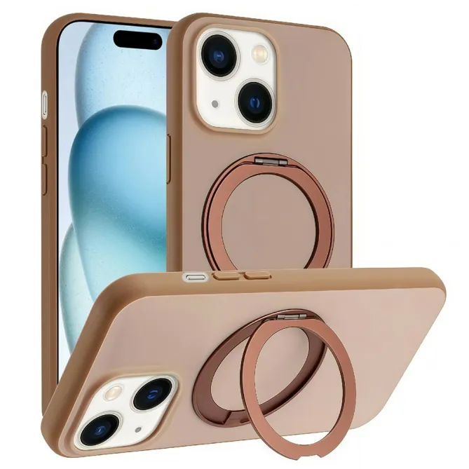 Coque iPhone 15 magnétique avec anneau rotatif support