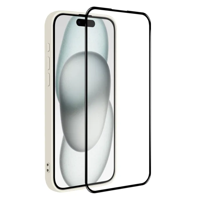 Coque iPhone 15 silicone avec verre trempé haute résistance