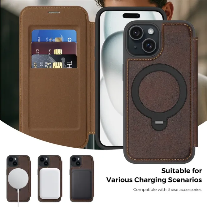 Étui iPhone 15 Capucine Fine Anneau Béquille