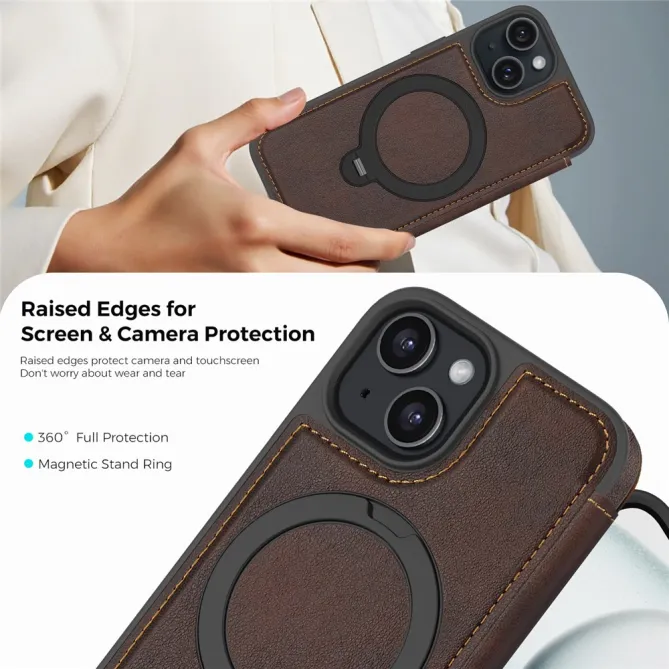 Étui iPhone 15 Capucine Fine Anneau Béquille