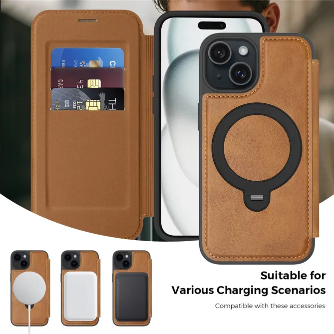 Étui iPhone 15 Capucine Fine Anneau Béquille