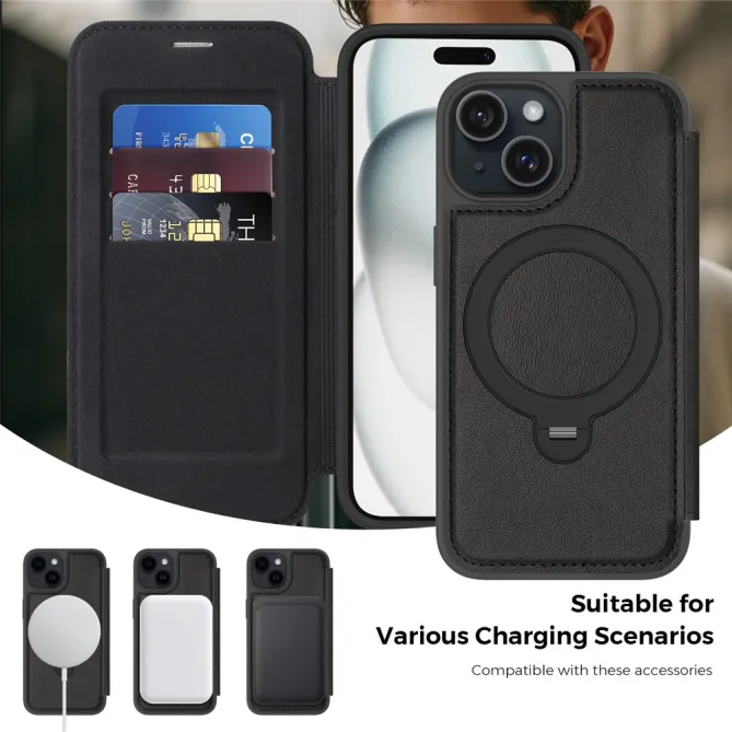 Étui iPhone 15 Capucine Fine Anneau Béquille