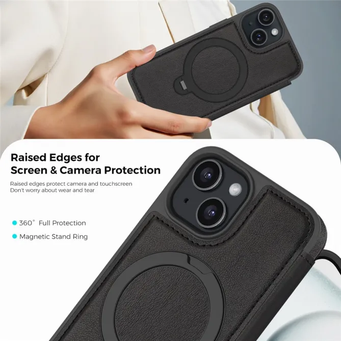 Étui iPhone 15 Capucine Fine Anneau Béquille