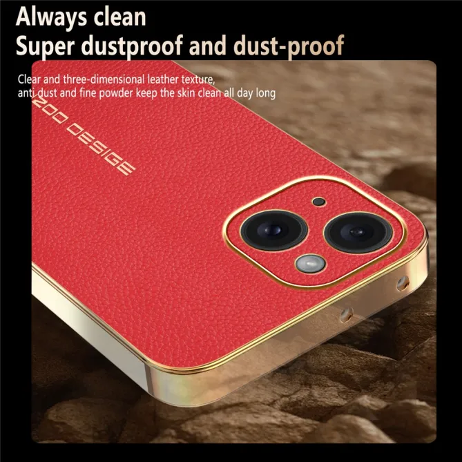Coque iPhone 15 effet cuir grainé anti-rayures