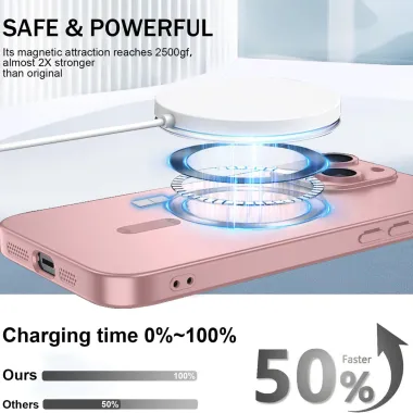 Coque iPhone 15 magnétique ultra fine avec protection caméra