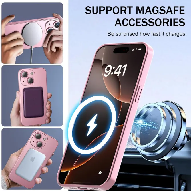 Coque iPhone 15 magnétique ultra fine avec protection caméra