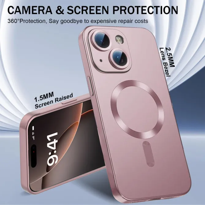 Coque iPhone 15 magnétique ultra fine avec protection caméra