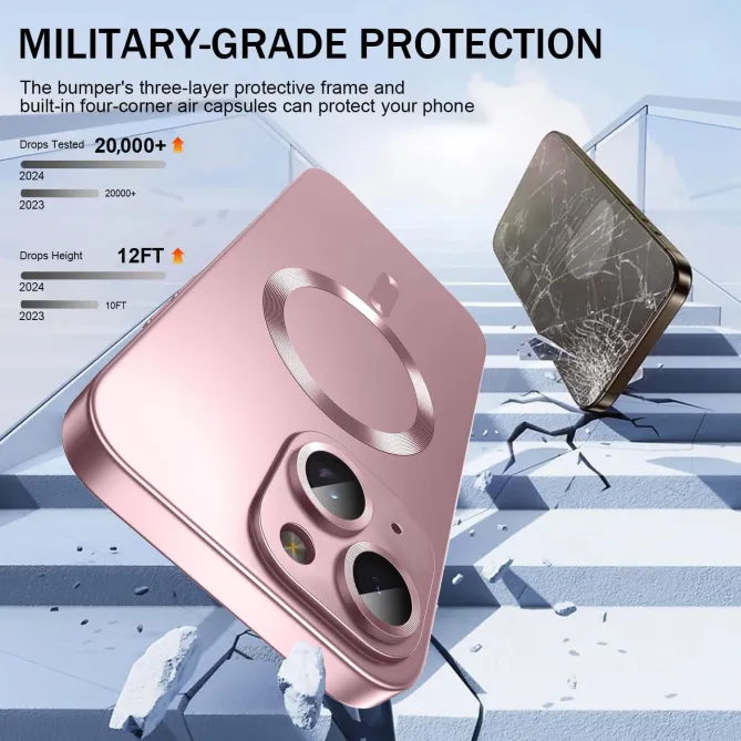 Coque iPhone 15 magnétique ultra fine avec protection caméra