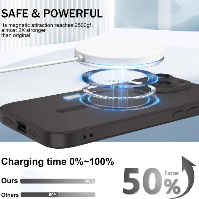 Coque iPhone 15 magnétique ultra fine avec protection caméra