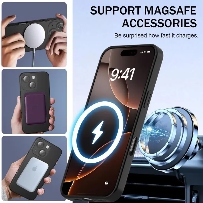 Coque iPhone 15 magnétique ultra fine avec protection caméra