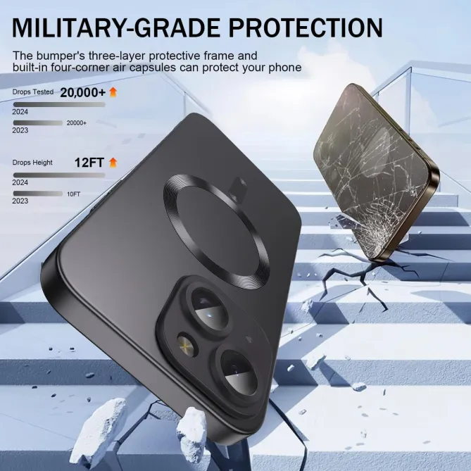 Coque iPhone 15 magnétique ultra fine avec protection caméra
