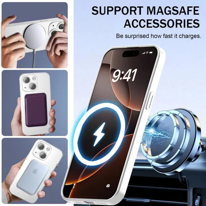 Coque iPhone 15 magnétique ultra fine avec protection caméra