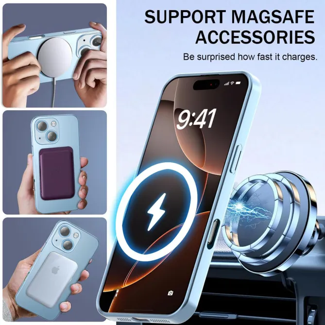 Coque iPhone 15 magnétique ultra fine avec protection caméra