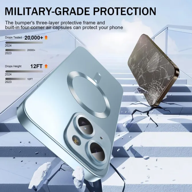 Coque iPhone 15 magnétique ultra fine avec protection caméra