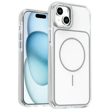 Coque iPhone 15 magnétique renforcée à contours transparents