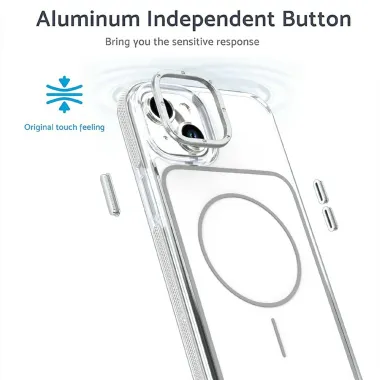 Coque iPhone 15 magnétique renforcée à contours transparents