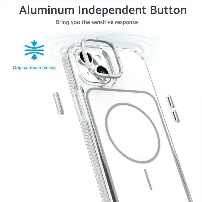 Coque iPhone 15 magnétique renforcée à contours transparents
