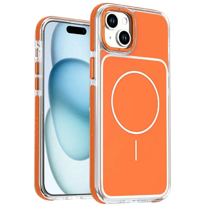 Coque iPhone 15 magnétique renforcée à contours transparents