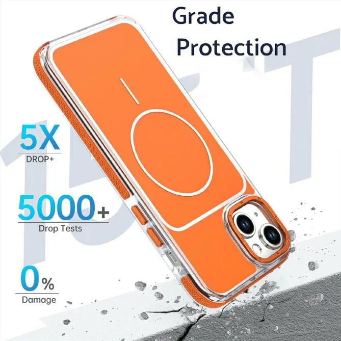 Coque iPhone 15 magnétique renforcée à contours transparents