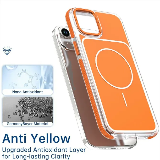 Coque iPhone 15 magnétique renforcée à contours transparents