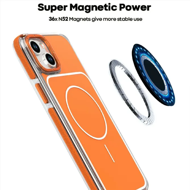 Coque iPhone 15 magnétique renforcée à contours transparents