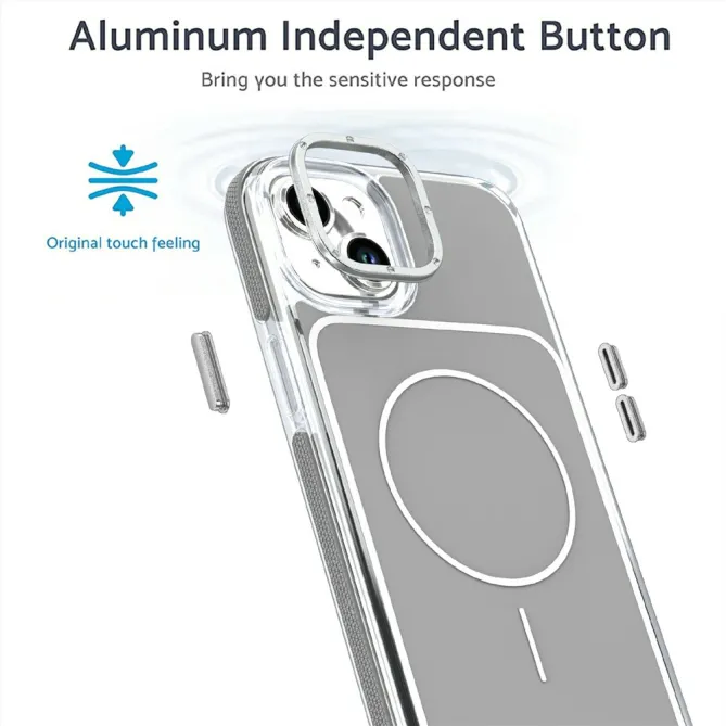 Coque iPhone 15 magnétique renforcée à contours transparents
