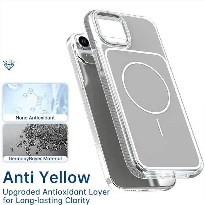 Coque iPhone 15 magnétique renforcée à contours transparents