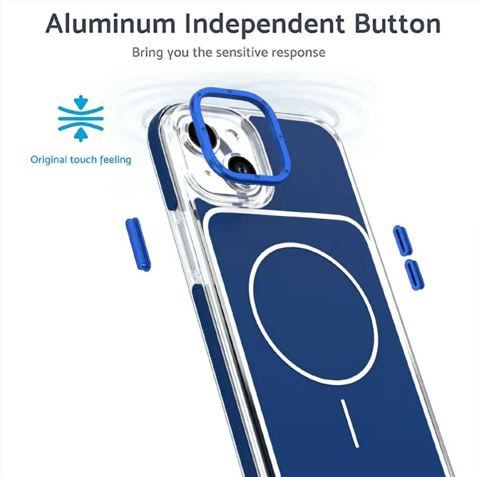 Coque iPhone 15 magnétique renforcée à contours transparents