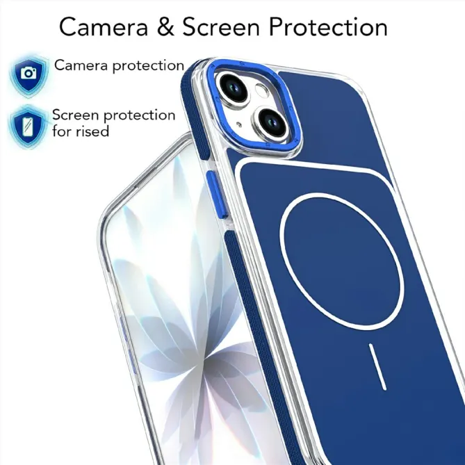Coque iPhone 15 magnétique renforcée à contours transparents