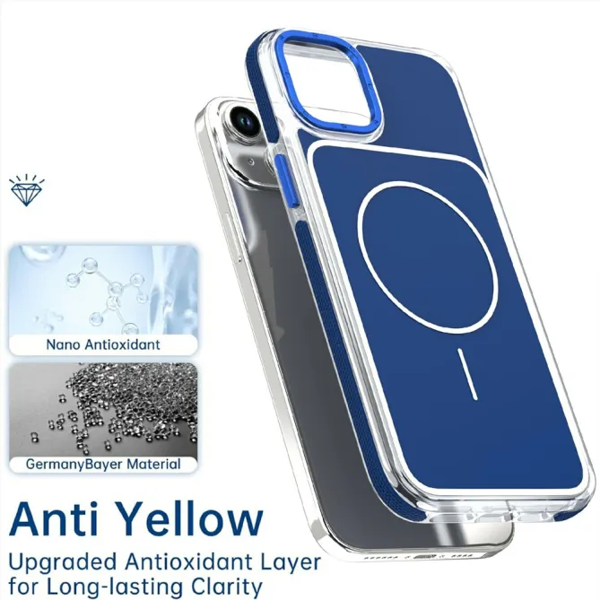 Coque iPhone 15 magnétique renforcée à contours transparents