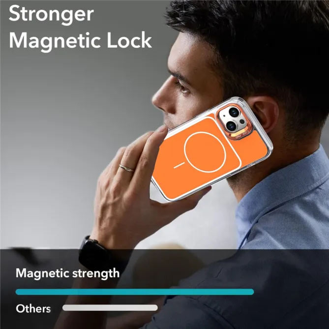 Coque iPhone 15 magnétique avec support caméra et dragonne