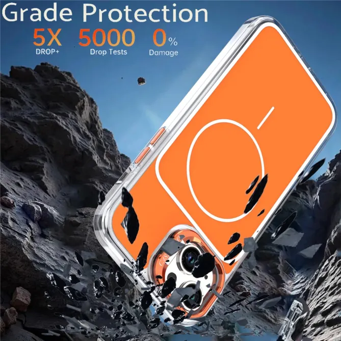Coque iPhone 15 magnétique avec support caméra et dragonne