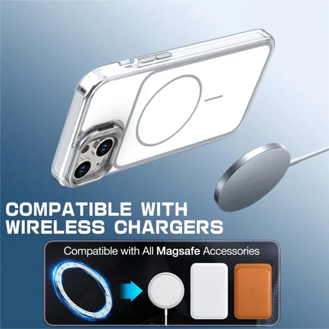 Coque iPhone 15 magnétique avec support caméra et dragonne