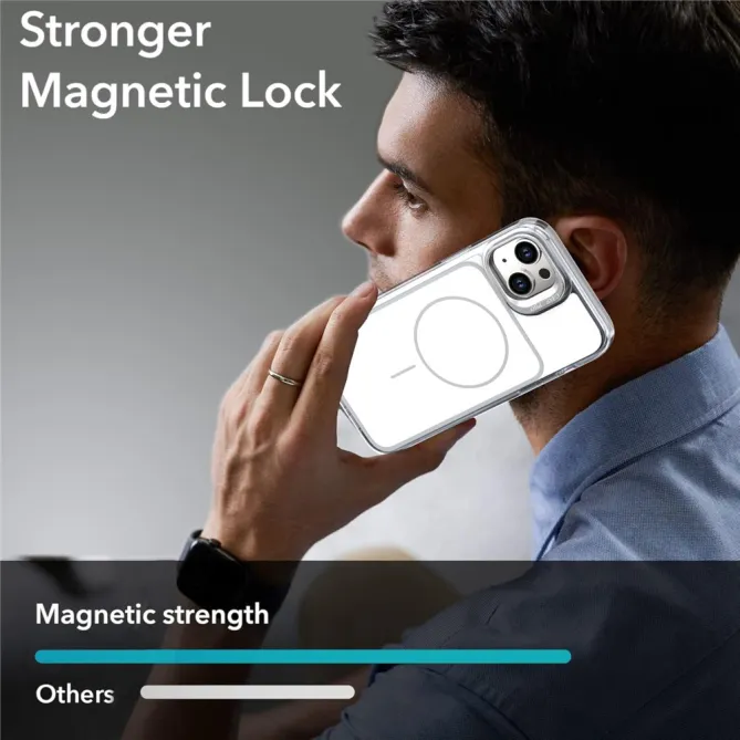 Coque iPhone 15 magnétique avec support caméra et dragonne