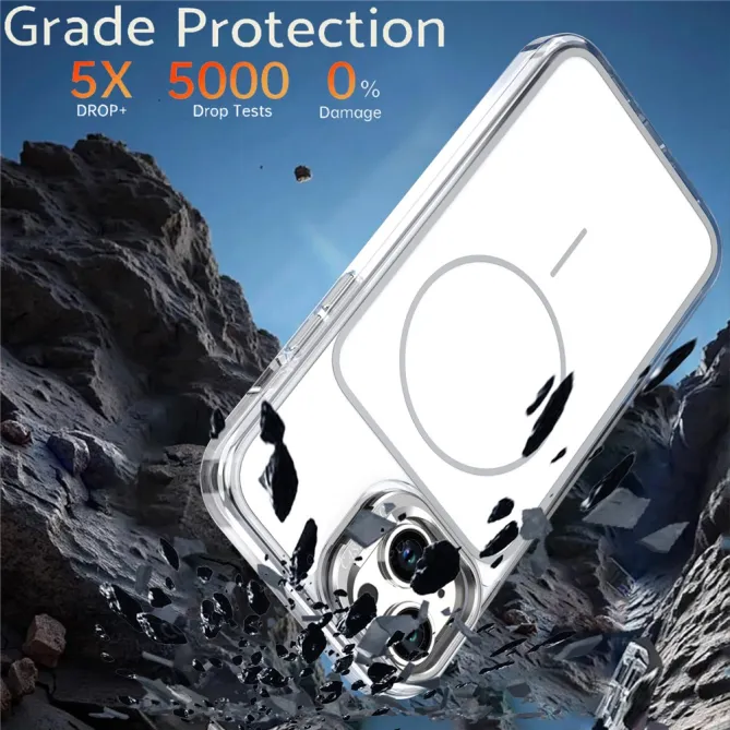 Coque iPhone 15 magnétique avec support caméra et dragonne