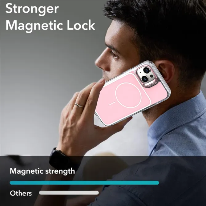 Coque iPhone 15 magnétique avec support caméra et dragonne